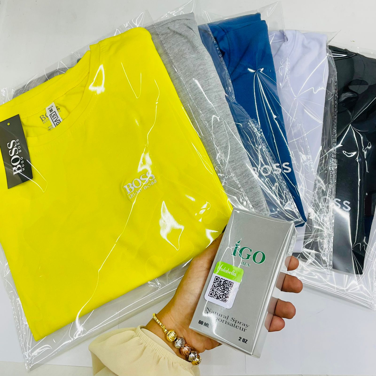 KIT X5 CAMISETAS HUGO BOSS + PERFUME GIO